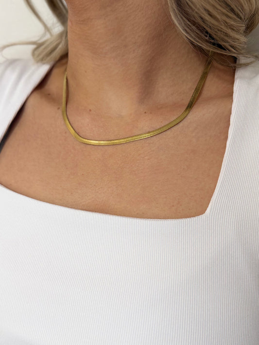 Gold Herringbone Necklace